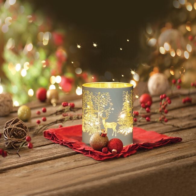 Cashel Living LED Reindeer White Small Cylinder