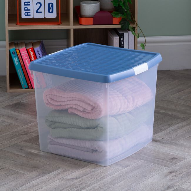 Wham 37L Blue Clip Top Storage Box With Lid