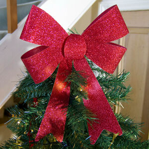 Jumbo Glitter Bow Tree Decoration