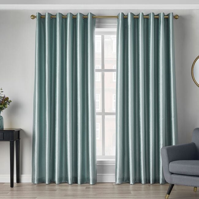 ELEGANZA FAUX SILK DUCK EGG 90x90 Curtain