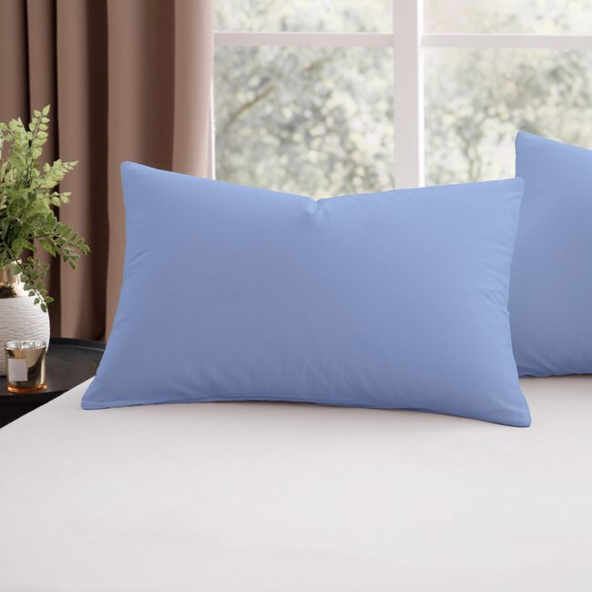 HOUSEWIFE PILLOWCASE PAIR Luxury Percale Airforce Blue 12K
