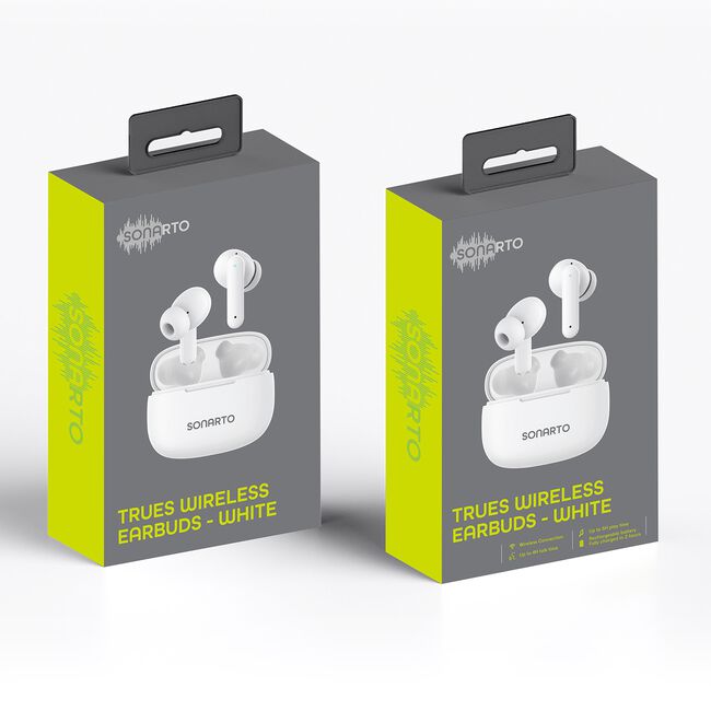SONARTO TRUE WIRELESS EARBUDS - WHITE