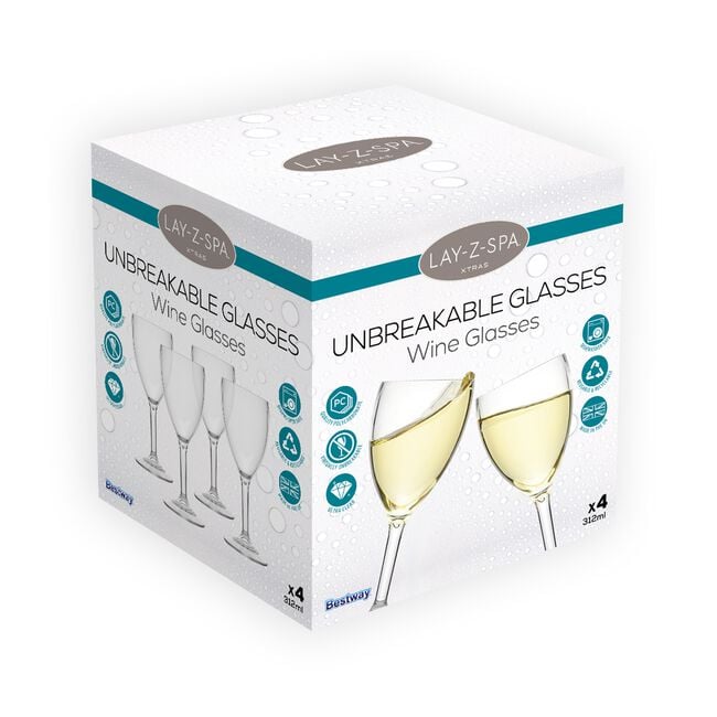 Lay Z Spa Hot Tub Unbreakable Wine Glasses