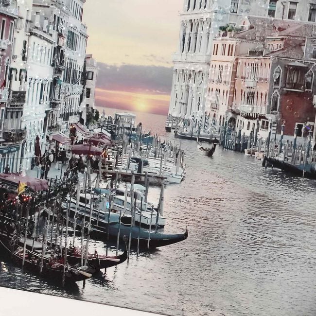 Venice Sunset Jewelled Framed Art 60cm x 60cm