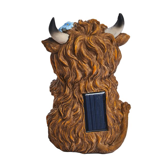 Highland Cow Solar Garden Light with Moving Eyes