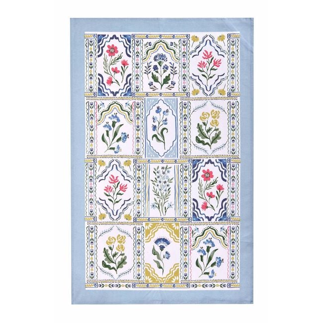 Boho Floral Cotton Tea Towel