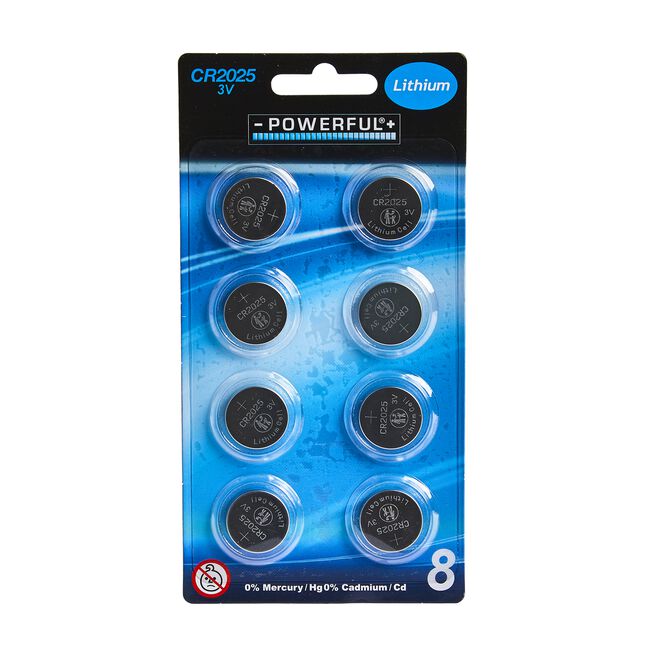 Powerful CR2025 Battery 8-Pack