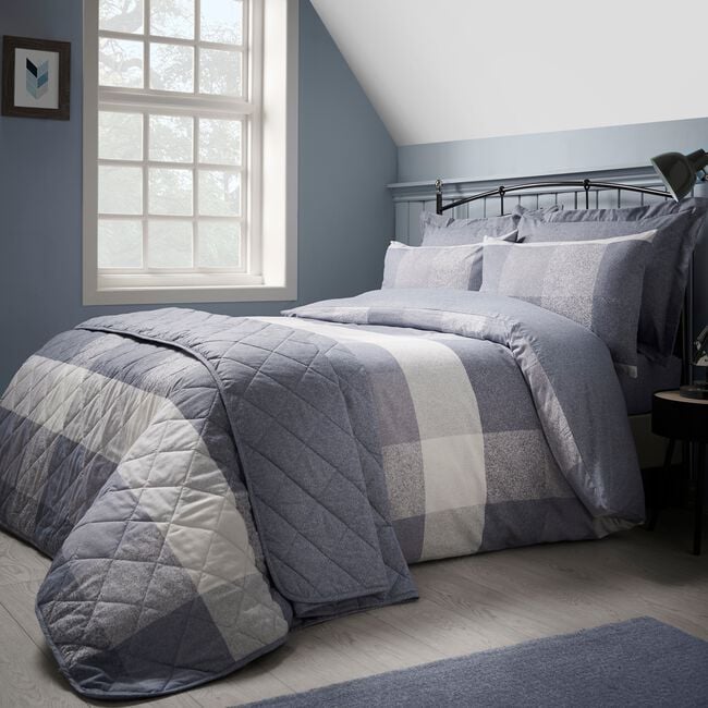 SINGLE DUVET COVER Brushed Cotton Simon Blue