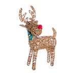 Wicker Reindeer with Warm White LED
