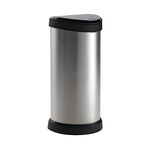 40L Curver Deco Bin - Silver