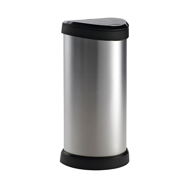 40L Curver Deco Bin - Silver