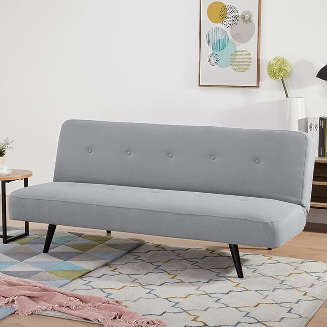Maya Light Grey Convertible 180cm x 108cm Sofa Bed