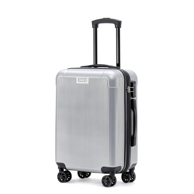 Cabin Bag Lightweight Luggage - Metallic Silver