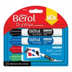 Berol Drywipe Fine Whiteboard Markers 4 Pack