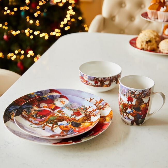 Love Christmas Santa Comes to the Village Mug