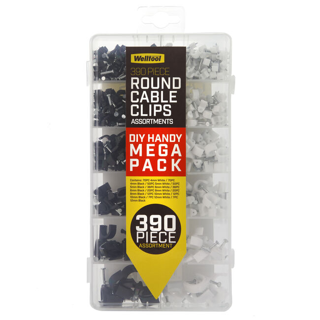Assorted Round Cable Clips DIY Handypack