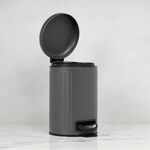 PIFCO RIBBED 3L CHARCOAL Bathroom Bin