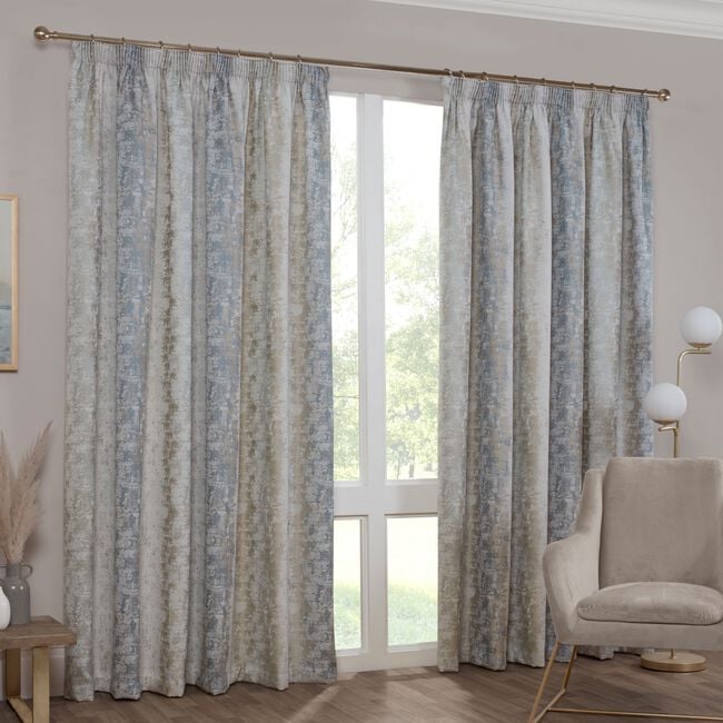 PENCIL PLEAT OMBRE CHENILLE SAGE 66x72 Curtains