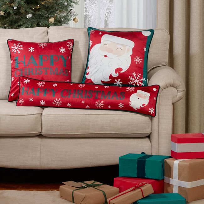 Snowy Santa Cushion Cover 45cm x 45cm - 2 Pack
