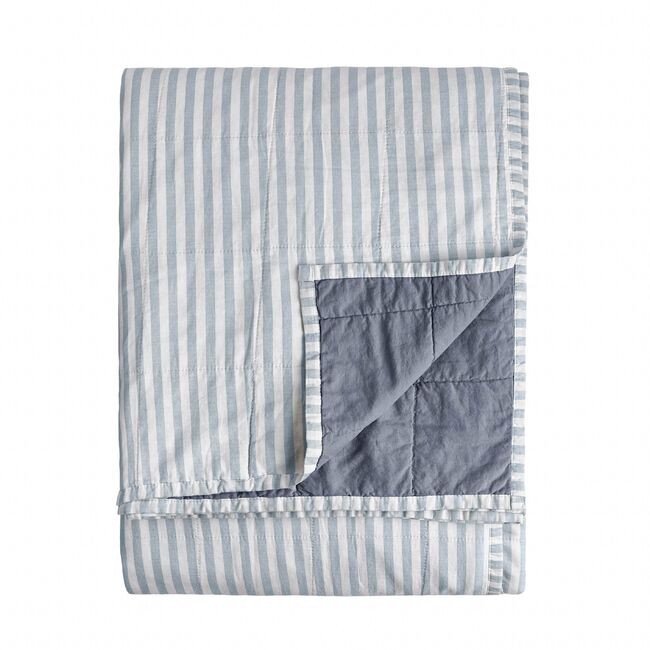 YARD HEBDEN STRIPE MINERAL / DENIM BLUE 150x200cm Bedspread 