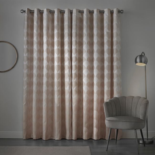 SCALLOP FAN SILVER 66x72 Curtain