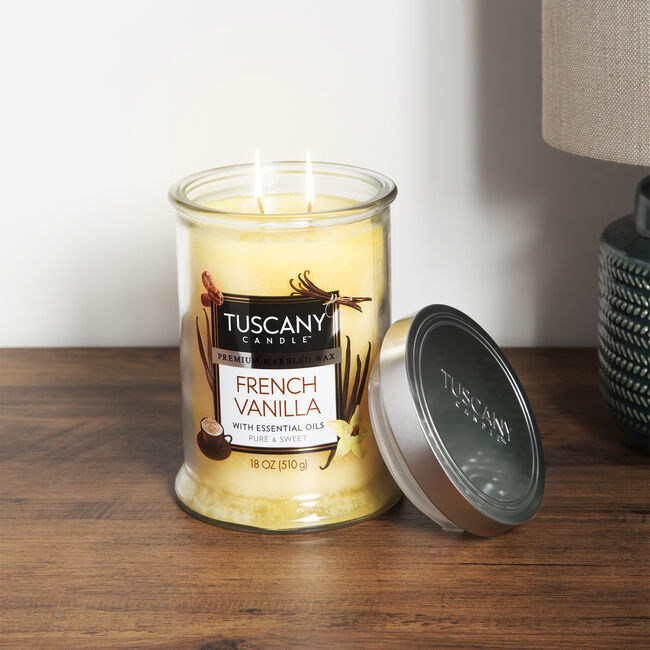 Tuscany Double Wick Candle French Vanilla 18oz