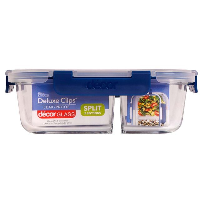 Decor Deluxe Clips Glass Container 980ml