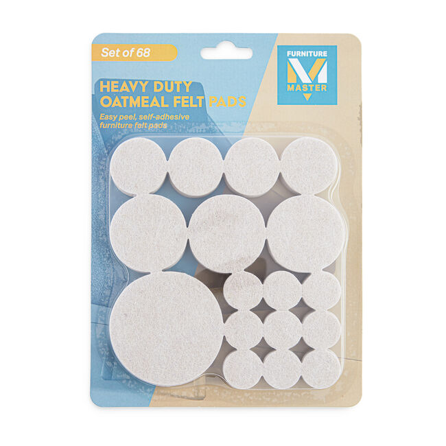 Heavy Duty Felt Pads 68 Pack - Oatmeal