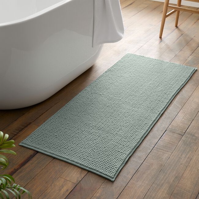 CATHERINE LANSFIELD EXTRA LONG BOBBLE BATH MAT SAGE