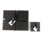 Reversible Leather Plain Coasters - Choc & Cream