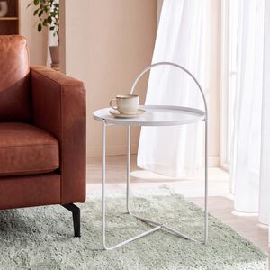 White Metal Side Table