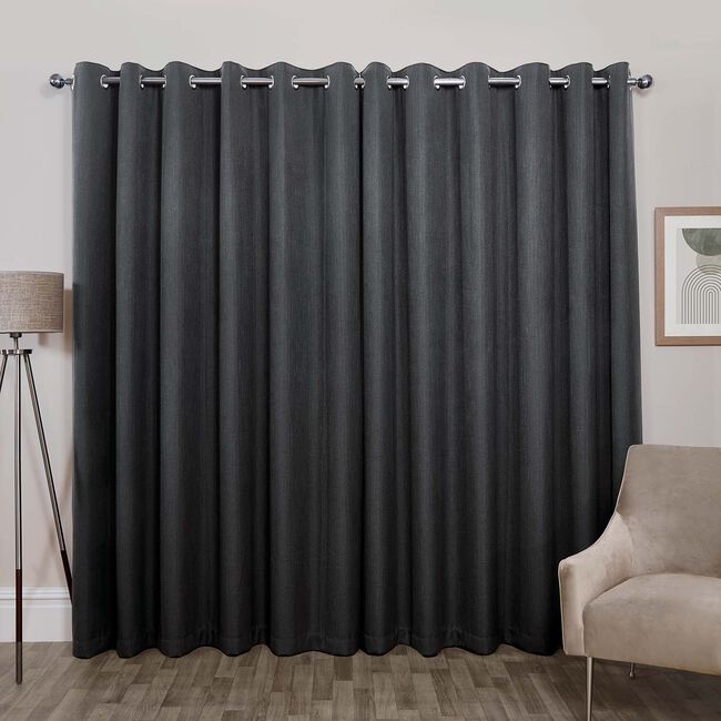 BLACKOUT & THERMAL BRUSHED GUNMETAL 66x54 Curtain