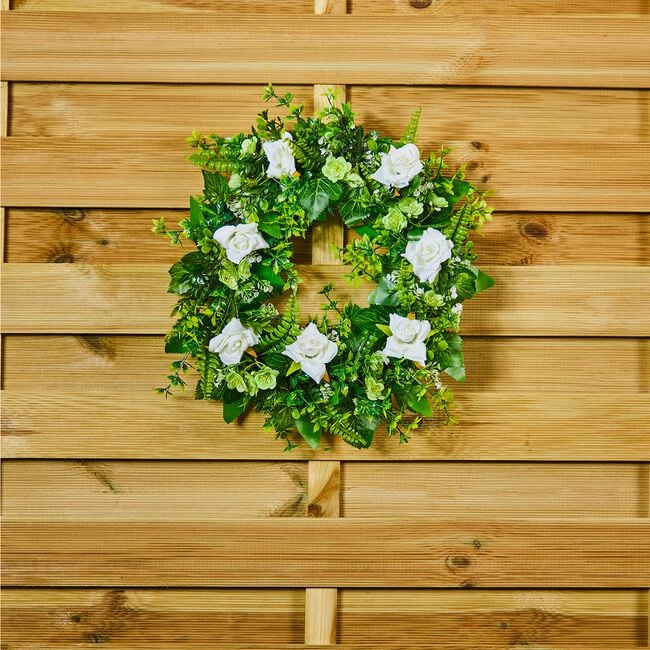 White Rose Summer Wreath