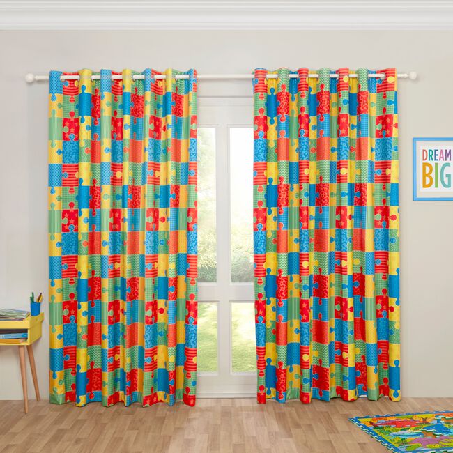 BLACKOUT & THERMAL PUZZLE MULTI 66x90 Curtain