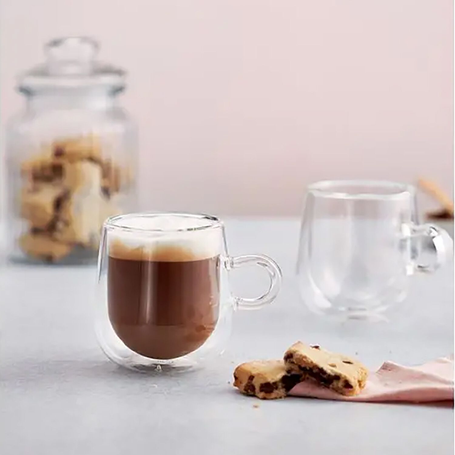 Volarium Irish glass coffee Mugs, Latte cups, Set of 2 cappuccino
