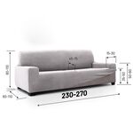 REGAL MILLS EASYSTRETCH VELVET SILVER 4 Seater Sofa Cover