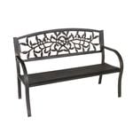 Garden Bench with Cast Iron Back