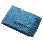 DRIFT HOME HAYDEN 100% RECYCLED COTTON TEAL 130x180cm Throw