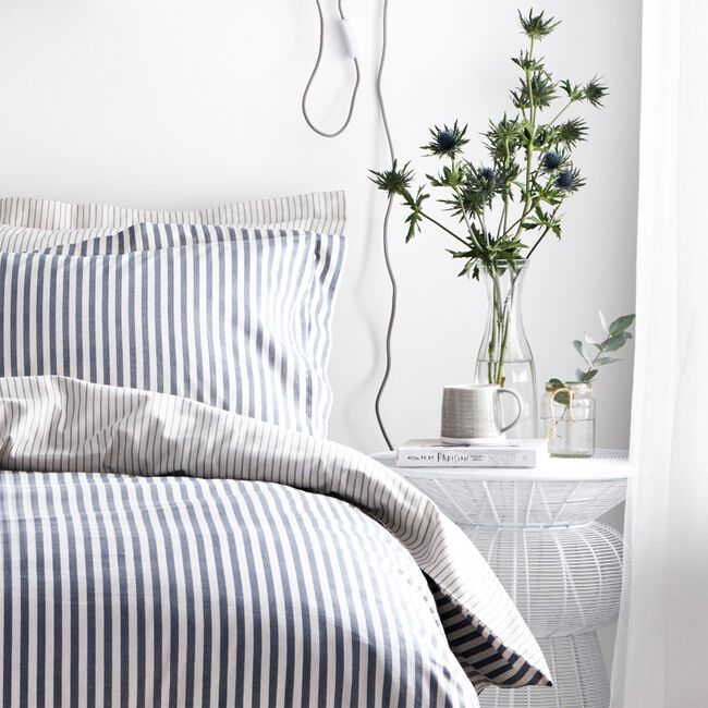 SINGLE DUVET COVER Hebden Navy/Grey