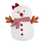 Snowgirl with Scarf Christmas Cushion