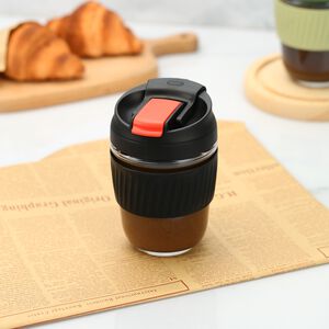 BODYGO BLACK SAFE TRAVEL 360ml Glass Mug