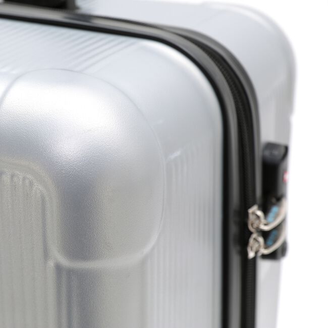 LARGE LIGHTWEIGHT HARDSHELL LUGGAGE - METALLIC SILVER