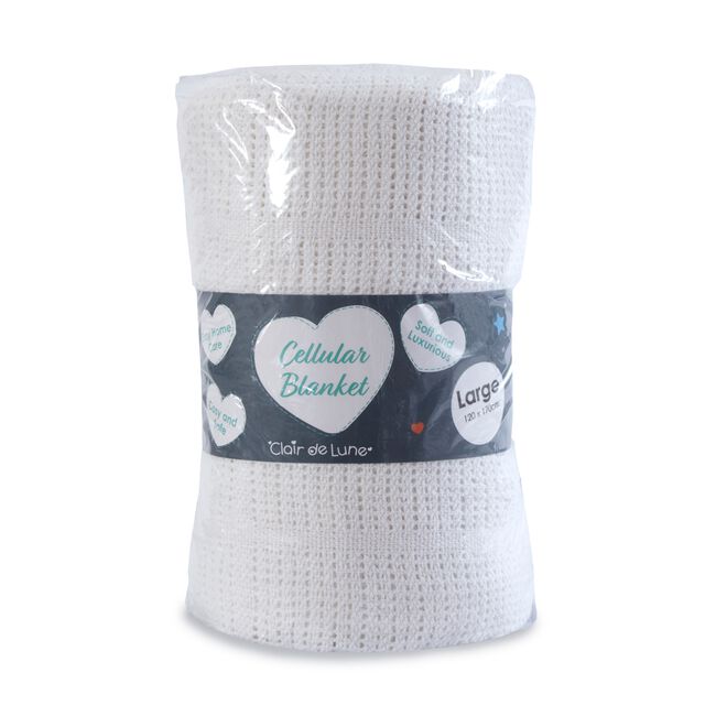 CLAIR DE LUNE LARGE WHITE Cellular Blanket 