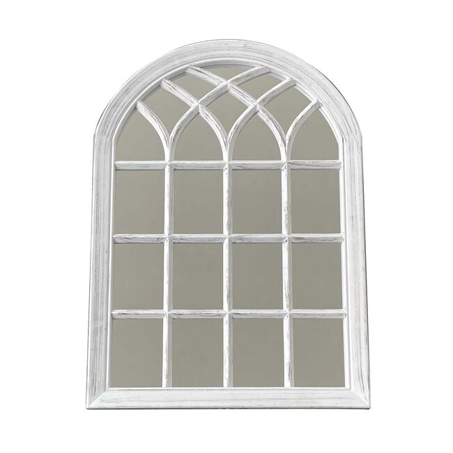 White Arched Garden Mirror
