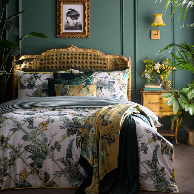 DOUBLE DUVET COVER Laurence Llewelyn-Bowen Cotswold Fantasia Green