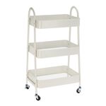 STORAGE SOLUTIONS 3 LAYER ROLLING White Storage Trolley