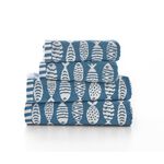 SMALL FISH 550GSM JACQUARD BLUE/WHITE Bath Sheet