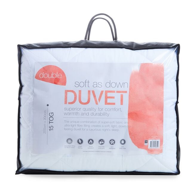 SINGLE SOFT AS DOWN 15 TOG Duvet