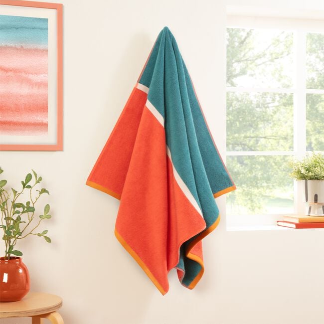 COLOUR BLOCK  TEAL Bath Sheet