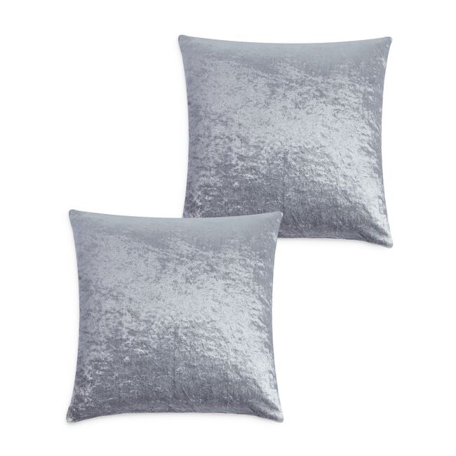Velvet Crush Cushion Cover 2 Pack 45x45cm - Silver
